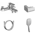 Ravak X07S113 - Badewannenset mit Wannenarmatur FLAT, glänzender Chrom