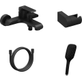 Ravak X07S114 - Badewannenset mit Armatur FLAT matt schwarz