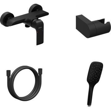 Ravak X07S116 - Duschset mit Einhebelmischer FLAT matt schwarz