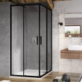Ravak X1LM70300Z1 - vierteilige Eck-Duschkabine BLIX SLIM 90x90 cm schwarz