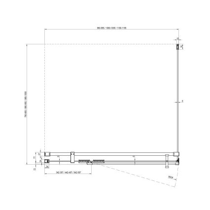 Ravak X9VVA0300Z1 - Feste Duschwand COOL 100x195 cm schwarz