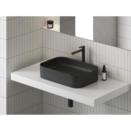 Ravak XJX0D155001 - Aufsatzwaschbecken CERAMIC SLIM 55x37 cm Keramik/schwarz