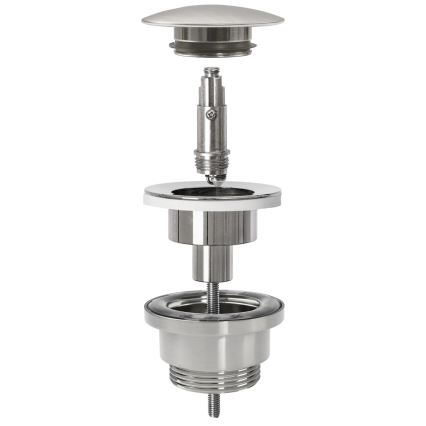 REA-A4400 - Waschbecken-Siphon mit CLICK-CLACK-Ablauf, Ø 6,4 cm, Nickel