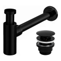 REA-A5215 - Waschbecken-Siphon mit CLICK-CLACK-Ablauf, Ø 6,4 cm, matt schwarz