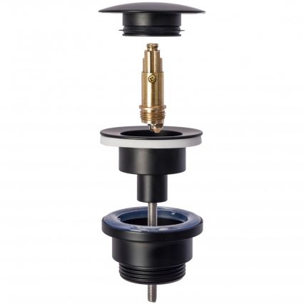 REA-A5215 - Waschbecken-Siphon mit CLICK-CLACK-Ablauf, Ø 6,4 cm, matt schwarz