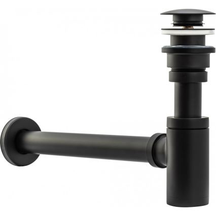 REA-A5215 - Waschbecken-Siphon mit CLICK-CLACK-Ablauf, Ø 6,4 cm, matt schwarz