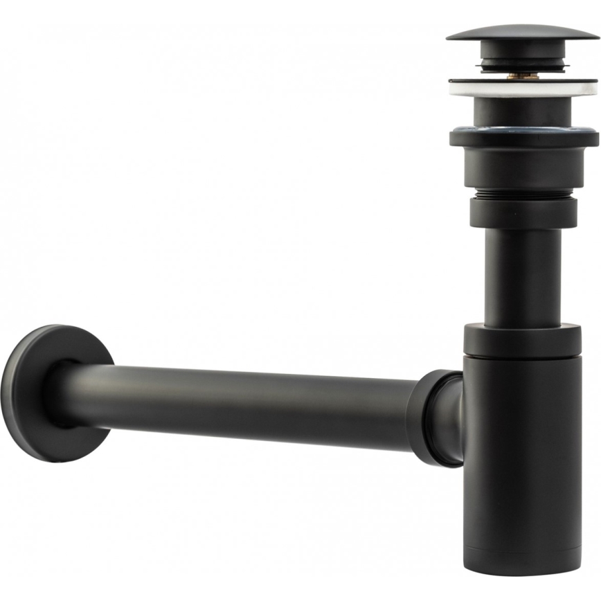 REA-A5215 - Waschbecken-Siphon mit CLICK-CLACK-Ablauf, Ø 6,4 cm, matt schwarz