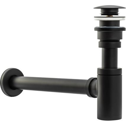 REA-A8536 - Waschbecken-Siphon mit CLICK-CLACK-Ablauf, Ø 6,4 cm, schwarz