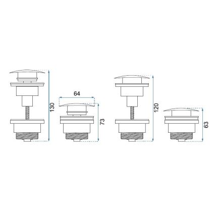 REA-A8585 - Waschbeckenablauf CLICK-CLACK Ø 6,4 cm gebürstetes Gold