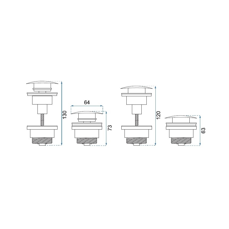 REA-A8585 - Waschbeckenablauf CLICK-CLACK Ø 6,4 cm gebürstetes Gold