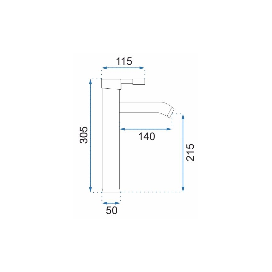 REA-B0027 - Waschtischarmatur GRAF 30,5 cm, glänzender Chrom