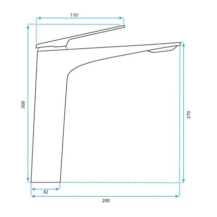 REA-B0493 - Waschtischarmatur AVALON 30 cm gebürstetes Kupfer