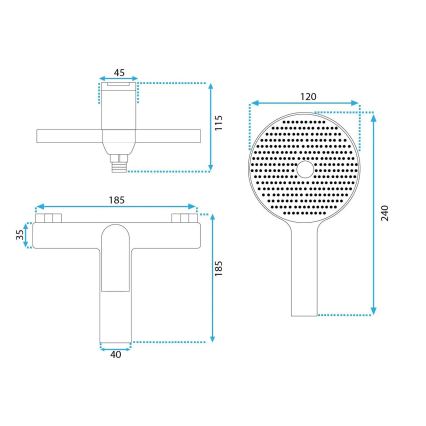 REA-B1128 - Badewannen-Set AVALON in Schwarz