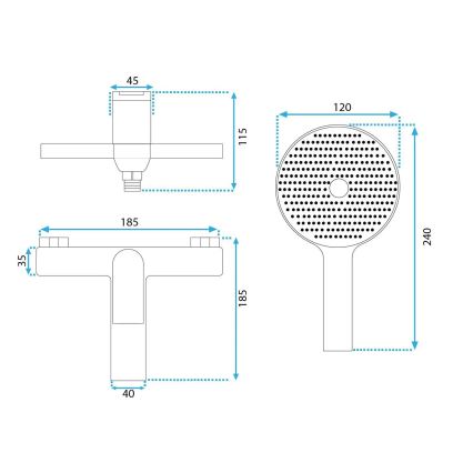 REA-B1156 - AVALON Badewannen-Set, glänzender Chrom