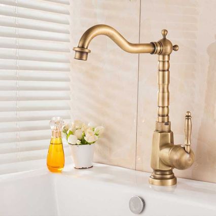 REA-B2150 - Waschtischarmatur BONA 28,5 cm, gebürstetes Gold