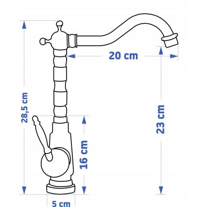 REA-B2150 - Waschtischarmatur BONA 28,5 cm, gebürstetes Gold