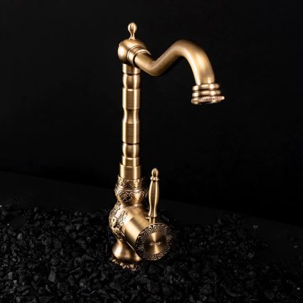 REA-B2500 - Waschtischarmatur VENICE 32 cm, gebürstetes Gold