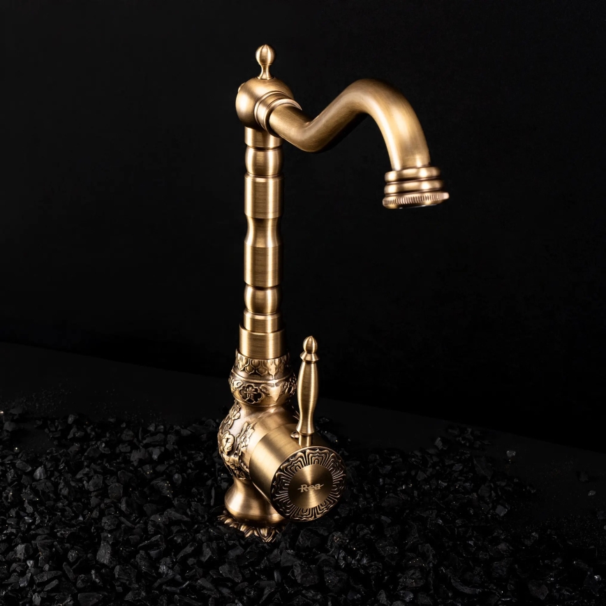 REA-B2500 - Waschtischarmatur VENICE 32 cm, gebürstetes Gold