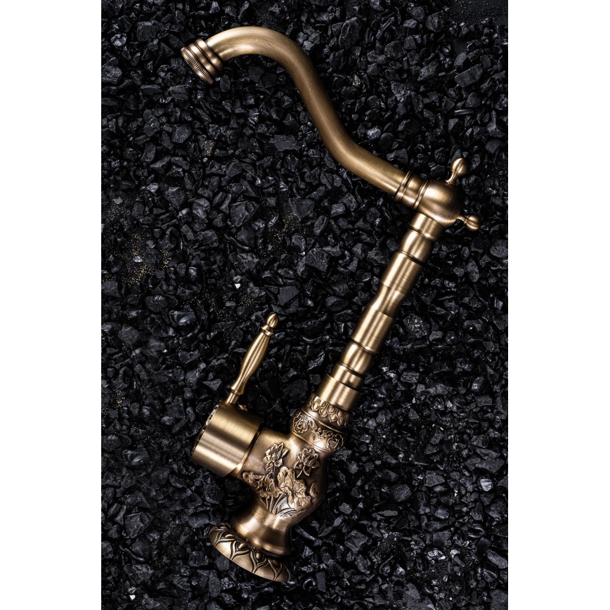 REA-B2500 - Waschtischarmatur VENICE 32 cm, gebürstetes Gold