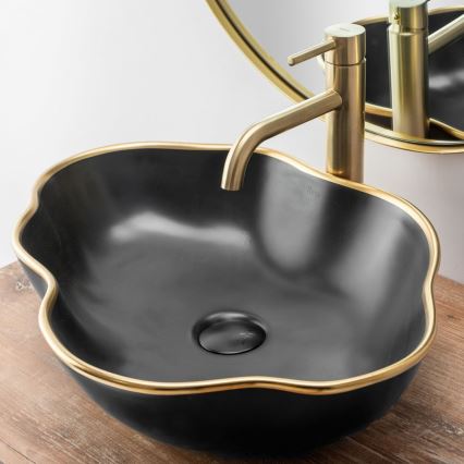 REA-B4526 - Waschtischarmatur LUNGO 28 cm, gebürstetes Gold