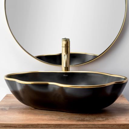 REA-B4526 - Waschtischarmatur LUNGO 28 cm, gebürstetes Gold