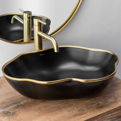 REA-B4526 - Waschtischarmatur LUNGO 28 cm, gebürstetes Gold