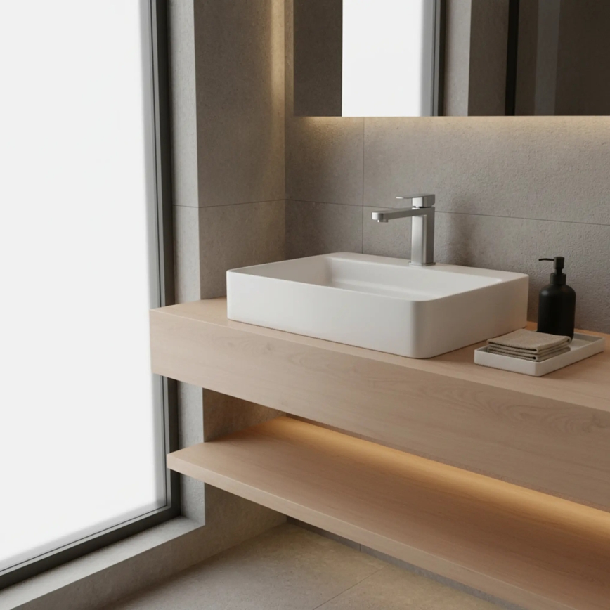 REA-B4589 - Waschtischarmatur ARLO 17 cm Nickel