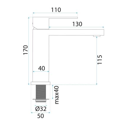 REA-B4589 - Waschtischarmatur ARLO 17 cm Nickel