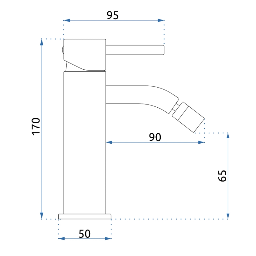 REA-B4702 - Bidet-Armatur LUNGO 17 cm gebürstetes Gold