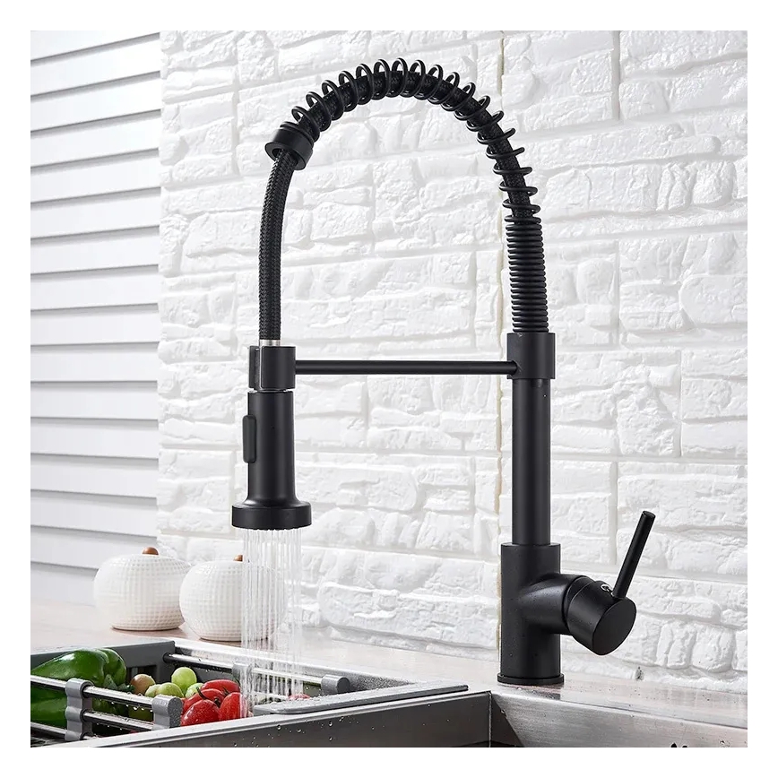 REA-B4820 - Küchenarmatur COLIN mit ausziehbarer Brause, 42,5 cm, schwarz