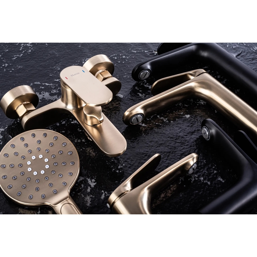 REA-B4895 - Waschtischarmatur MARCO 27,5 cm gebürstetes Gold