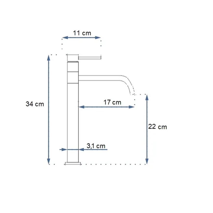 REA-B5002 - Waschtischarmatur LUGANO 34 cm gold