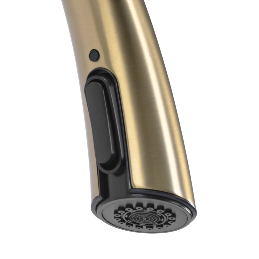 REA-B5312 - Spültischarmatur ROSS mit ausziehbarer Brause, 43 cm, gebürstetes Gold