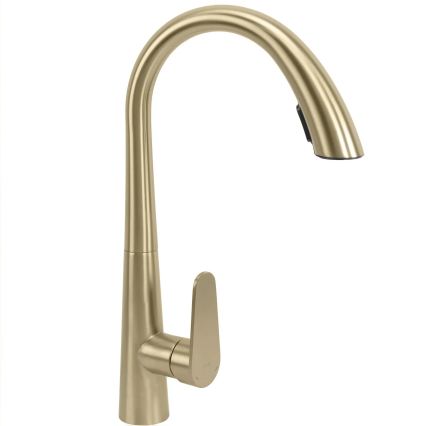 REA-B5312 - Spültischarmatur ROSS mit ausziehbarer Brause, 43 cm, gebürstetes Gold