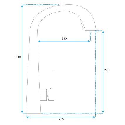 REA-B5312 - Spültischarmatur ROSS mit ausziehbarer Brause, 43 cm, gebürstetes Gold