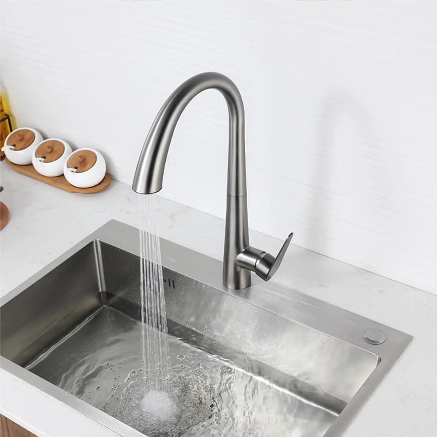 REA-B5314 - Spültischarmatur mit ausziehbarer Brause ROSS 43 cm Nickel