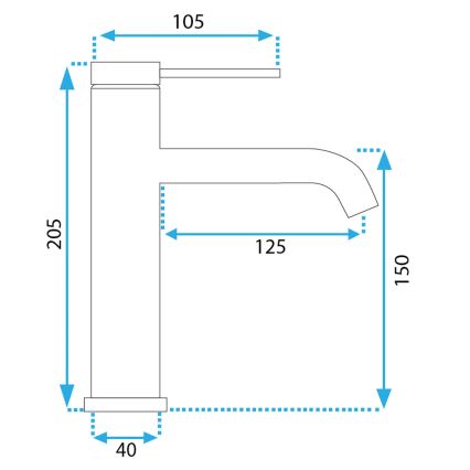 REA-B5324 - Waschtischarmatur CLIF 20,5 cm gebürsteter Stahl