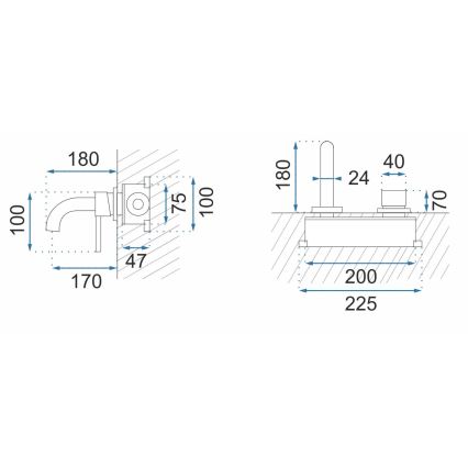 REA-B5334 - Unterputz-Waschtischarmatur OWEN, gebürstetes Gold