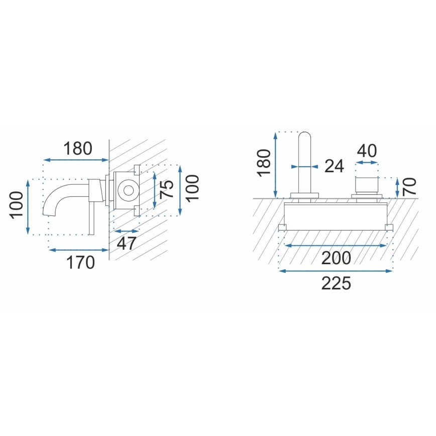 REA-B5334 - Unterputz-Waschtischarmatur OWEN, gebürstetes Gold