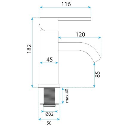 REA-B5504 - Waschtischarmatur ONTARIO 17,5 cm, schwarz