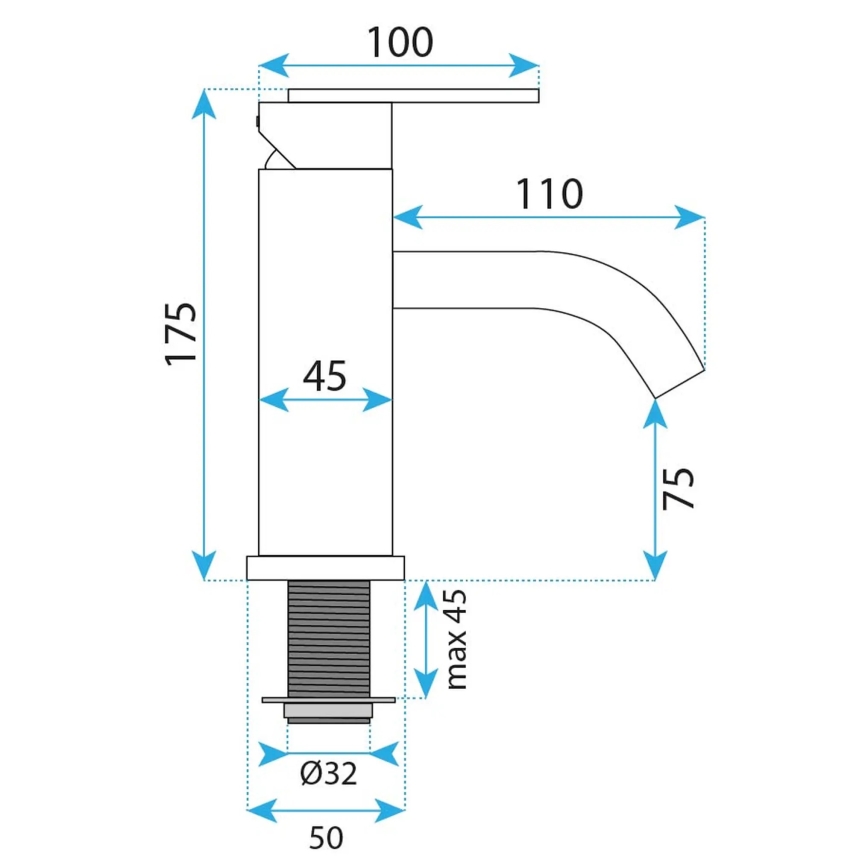 REA-B5505 - Waschtischarmatur ONTARIO 17,5 cm gebürstetes Gold