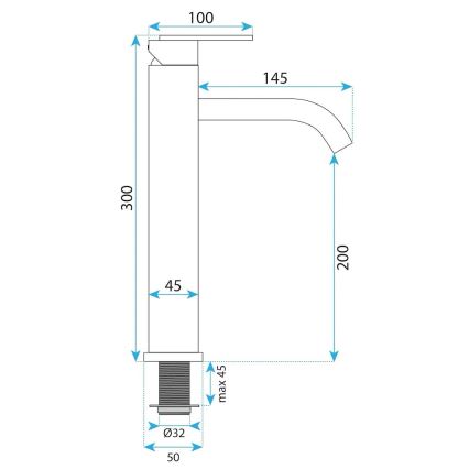 REA-B5510 - Waschtischarmatur ONTARIO 30 cm Nickel