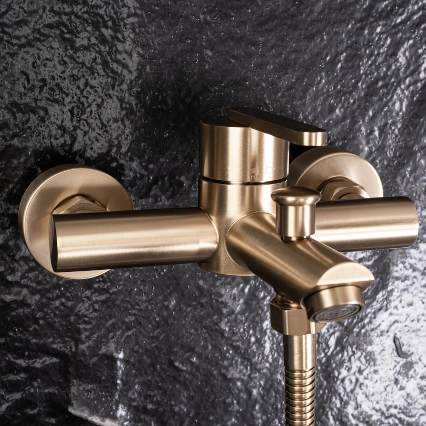 REA-B5513 - Badewannen-Set ONTARIO gebürstetes Gold