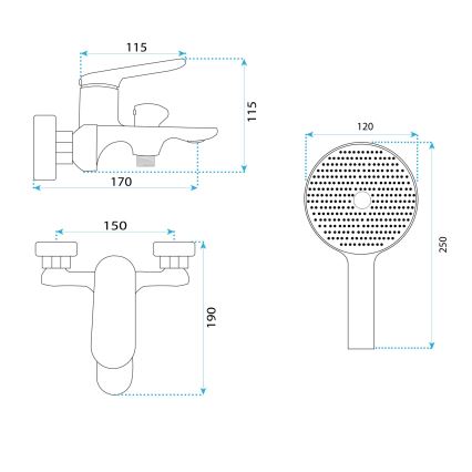 REA-B5941 - Badewannenset MARCO matt schwarz