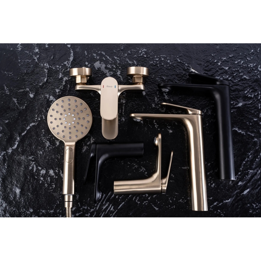 REA-B5942 - Badewannen-Set MARCO gebürstetes Gold
