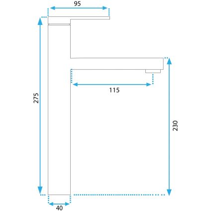 REA-B6214 - Waschtischarmatur PIXEL 27,5 cm schwarz