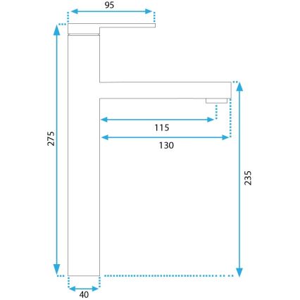 REA-B6215 - Waschtischarmatur PIXEL 27,5 cm, goldfarben