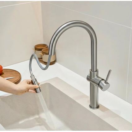 REA-B6330 - Spültischarmatur mit ausziehbarer Handbrause FRESH 45 cm Nickel