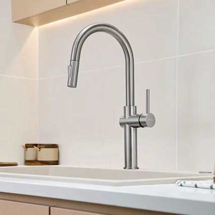 REA-B6330 - Spültischarmatur mit ausziehbarer Handbrause FRESH 45 cm Nickel