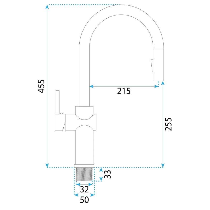 REA-B6330 - Spültischarmatur mit ausziehbarer Handbrause FRESH 45 cm Nickel